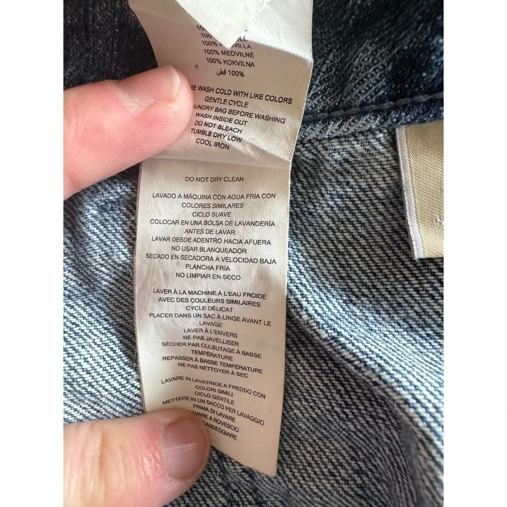 Michael Kors Denim Cargo Mini Skirt‎ Distressed Frayed Hem Women's Size 10